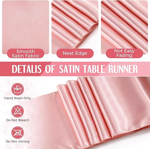 Miniatura 10 de Tudomro Juego de 16 manteles redondos de plástico y camino de mesa de satén de 12 x 108 pulgadas, manteles redondos de 84 pulgadas, mantel de