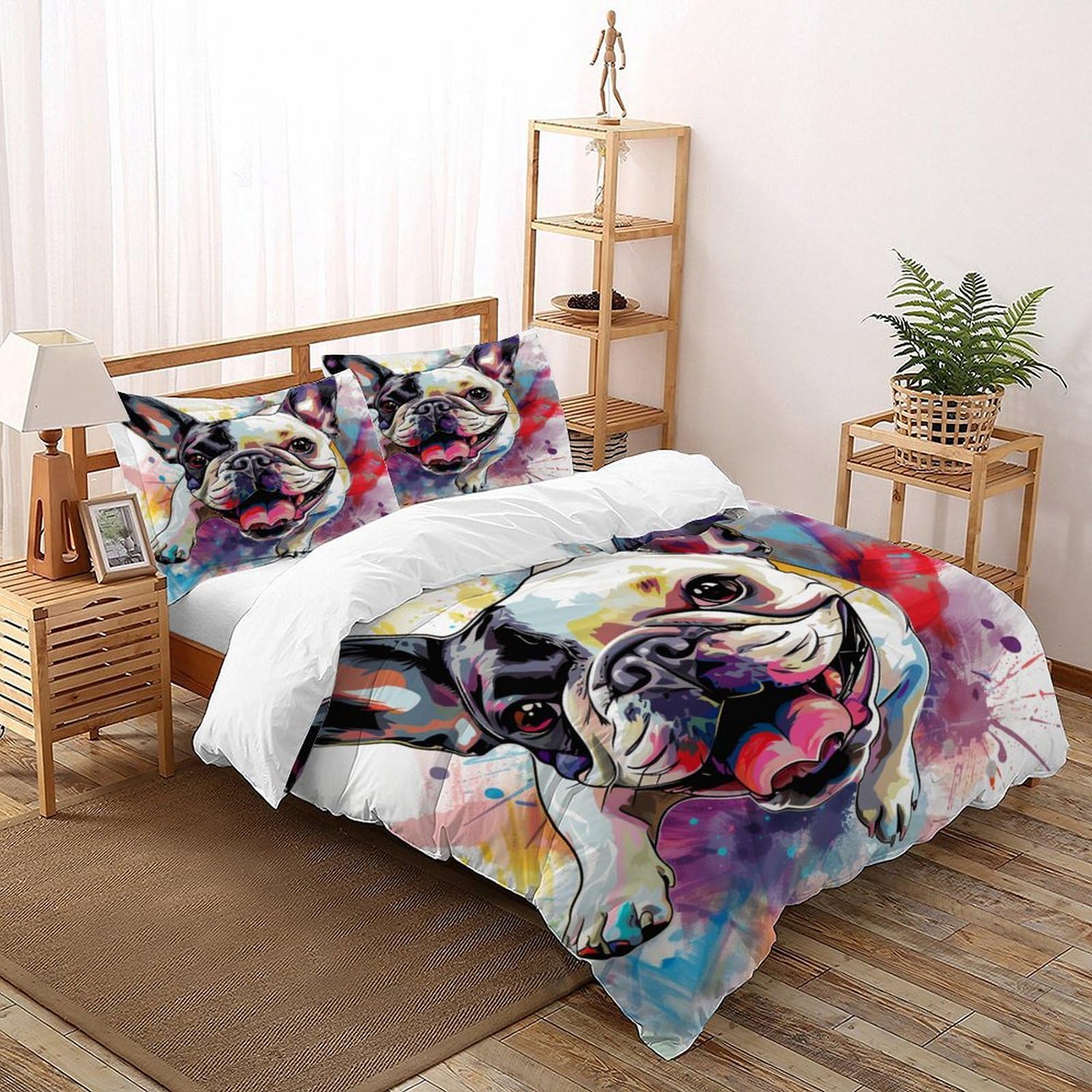 Housse de couette carlin 200x200 en microfibre respirante pour chambre cocooning