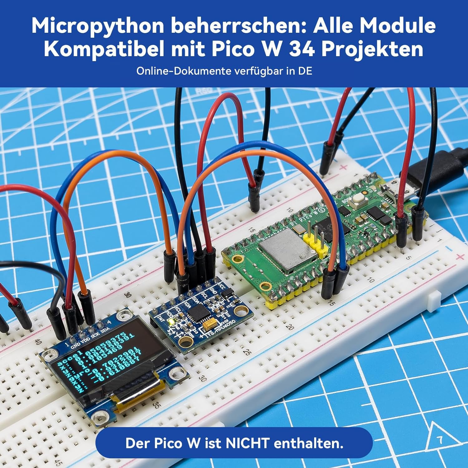 SunFounder Universal Maker Sensor Kit Kompatibel mit Arduino Mega/R3/R4 Minima/WiFi Nano, Raspberry Pi 5/4B/3B+/Zero 2 W/, Pico W, ESP32, C++, Python, MicroPython, Anfänger & Techniker