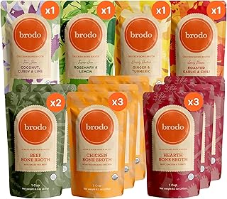 Brodo Bone Broth Bundle, Variety and Classic Packs, 8.3 oz (12 Cups Total)