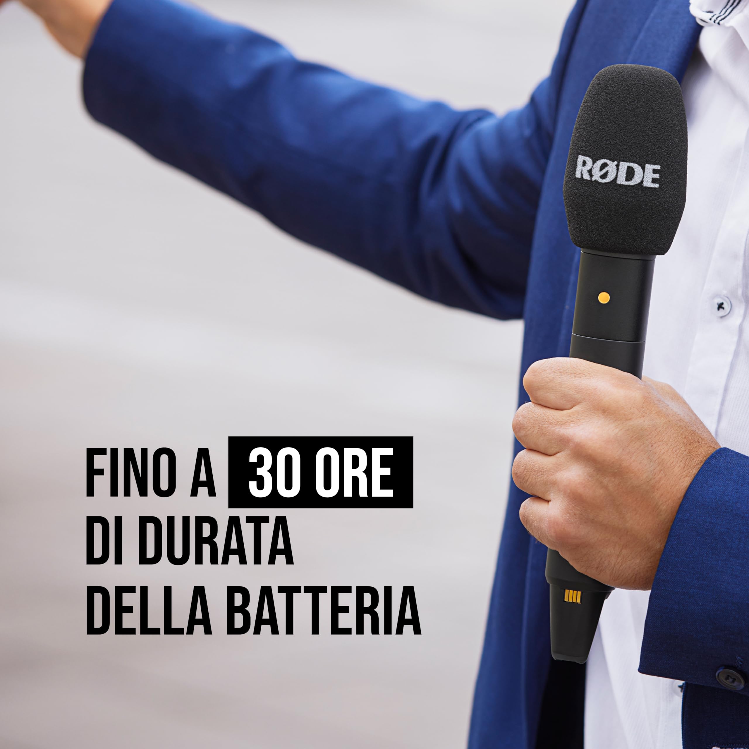 RØDE Interview PRO, microfono a condensatore palmare wireless con capsula di livello broadcast e registrazione integrata a 32-bit float per creazione di contenuti, media e interviste