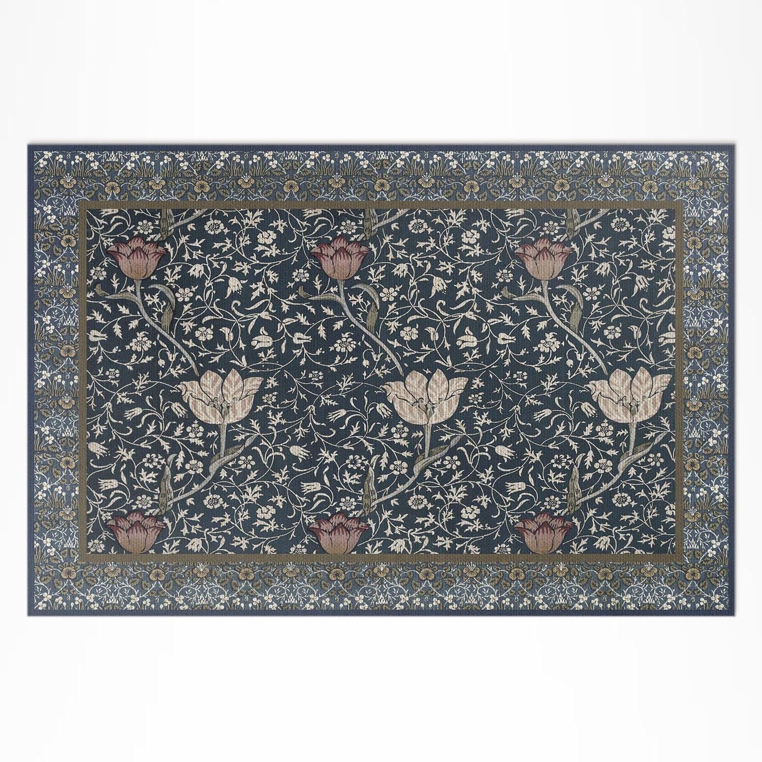 Tapis d'extérieur 140x210 cm balcon terrasse jardin étanche PVC Prairie de Fleurs