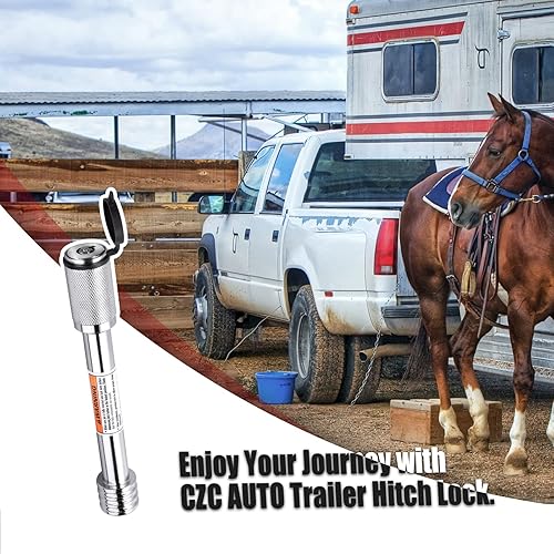 Miniatura 7 de CZC AUTO Cerradura de Enganche de Remolque 58" Diá., Pasador de Enganche con Cerradura 4" Súper Extra Largo Recubierto de Cromo con Llaves para