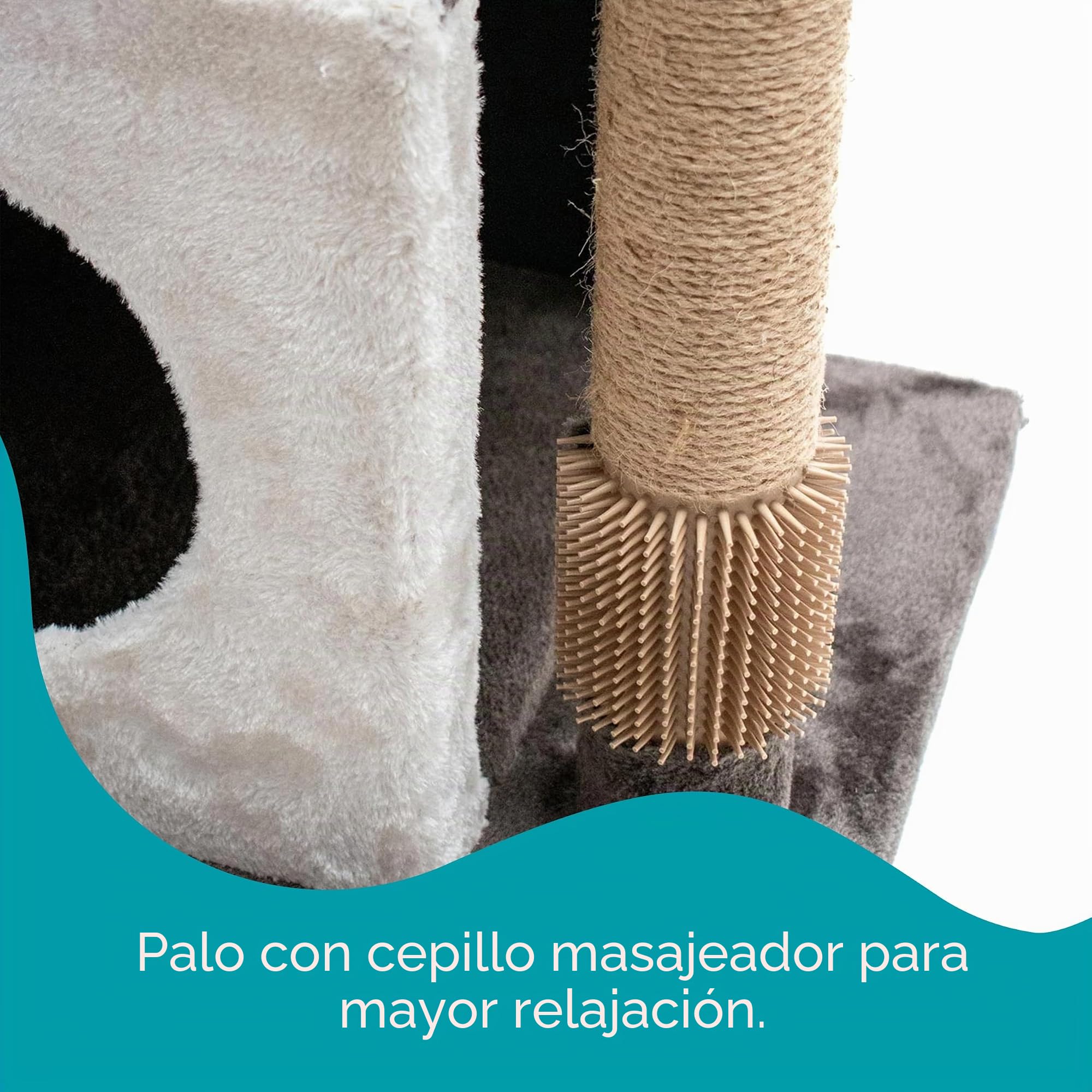 Aqpet Rascador XXL 140 cm de Cuerda de sisal con Doble caseta y Plataforma para el máximo Disfrute de su Gato