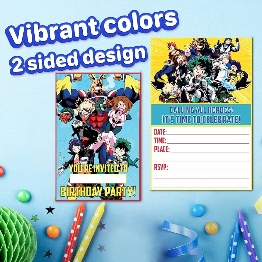 amazon-com-set-of-20-superhero-school-themed-happy-birthday-invitation-cards-envelopes-lightweight-230g-postcard-style-invites-for-the-perfect-party-pack-home-kitchen for Free Printable My Hero Academia Invitations Amazon.com : Set of 20 Superhero School-Themed Happy Birthday Invitation Cards & Envelopes – Lightweight (230g), Postcard Style Invites for the Perfect Party Pack : Home & Kitchen for Free Printable My Hero Academia Invitations