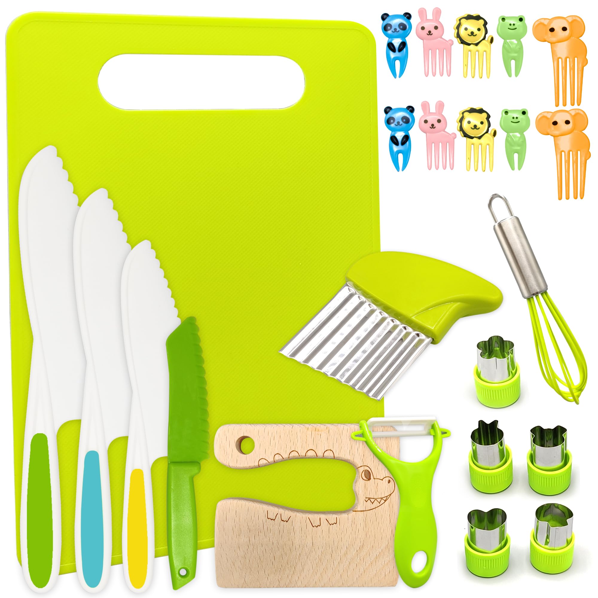 Montessori Kitchen Tools Set For Kids Safe Knives Included