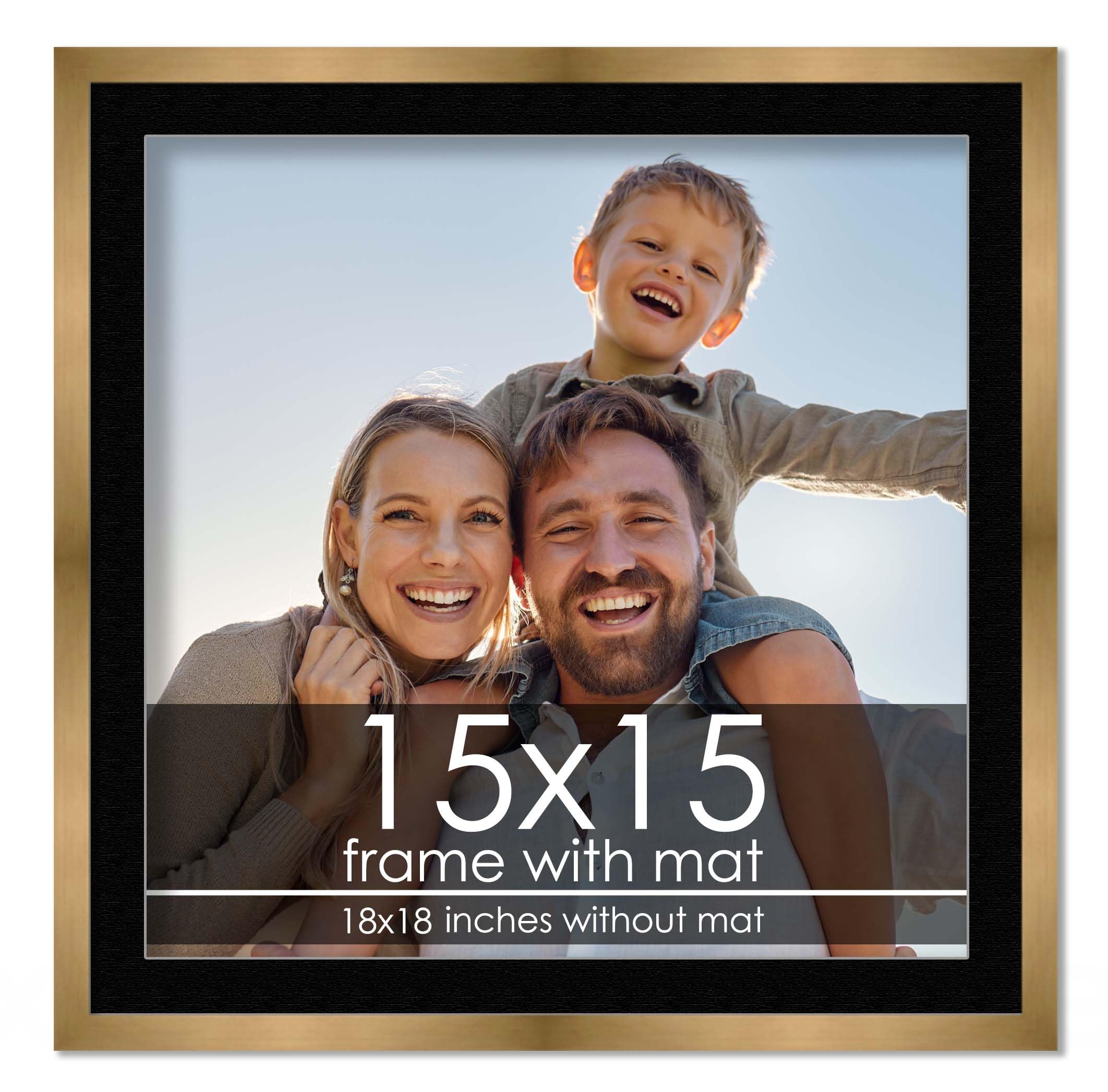 フォトフレーム   PICTURE FRAMES Amazon.com - 15x15 Frame with Mat - Bronze 18x18 Frame Wood Made