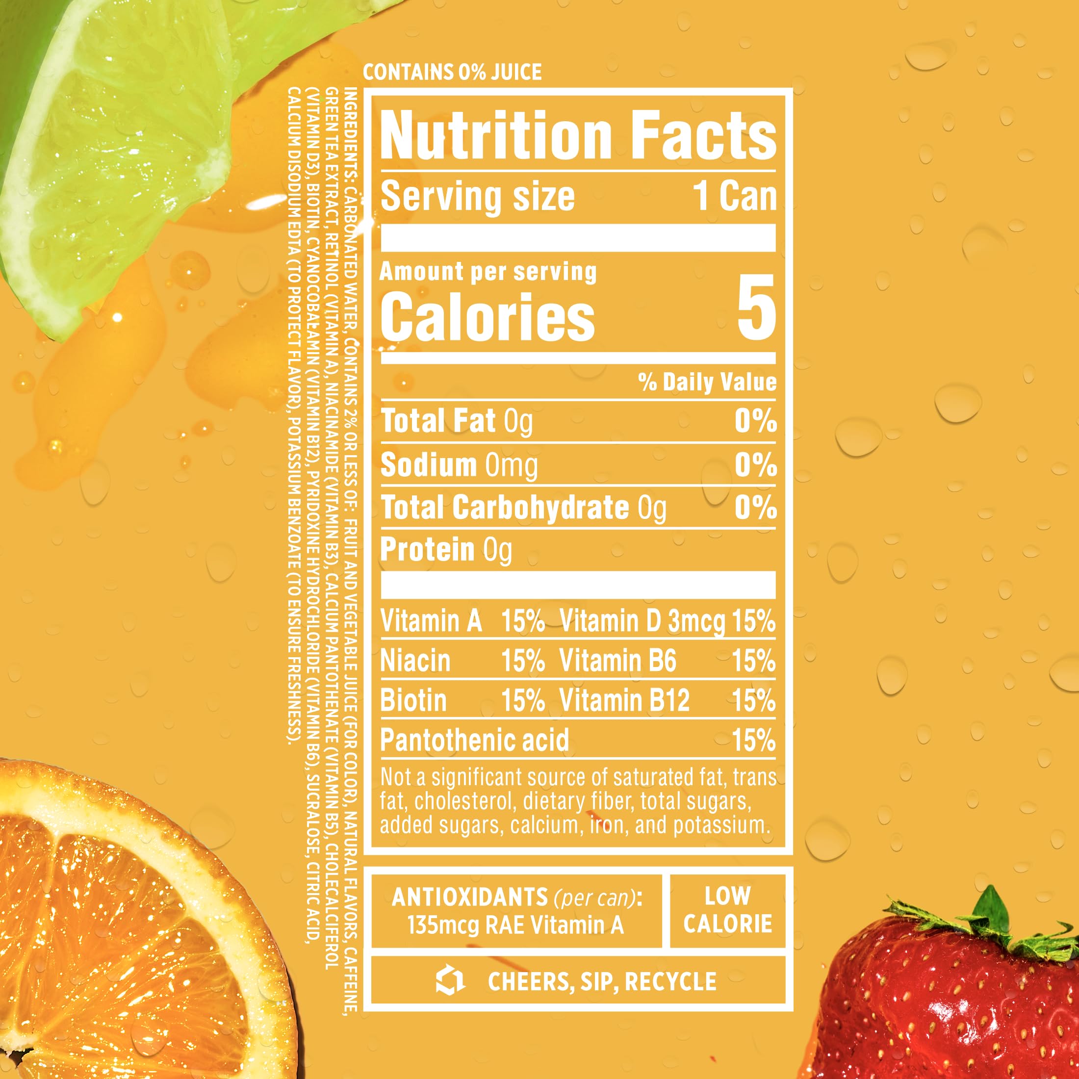 Sparkling Ice +Caffeine Strawberry Citrus Sparkling Water (Pack Of 12) and Sparkling Ice, Strawberry Lemonade Sparkling Water (Pack of 12)