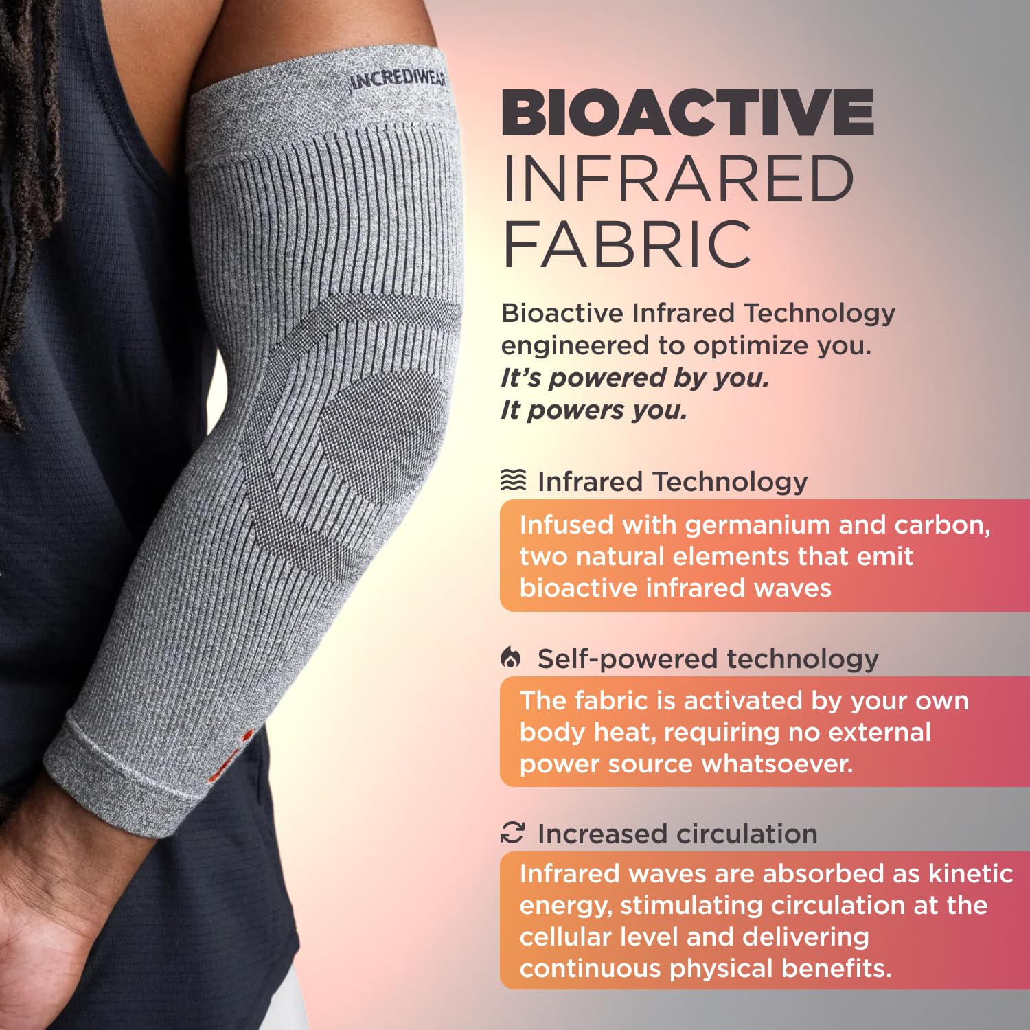 Incrediwear grigio-Supporto ortopedico per gomito, disponibile nelle taglie S/M e L grigio