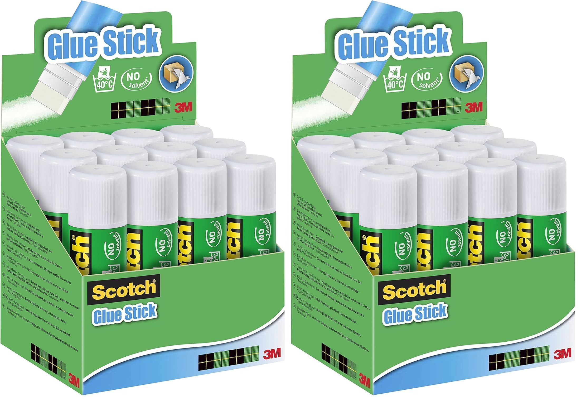 Scotch Bâton de Colle Permanente - 12 Bâtons de 40g - Utilisation Générale pour la Maison, l'Ecole ou le Bureau