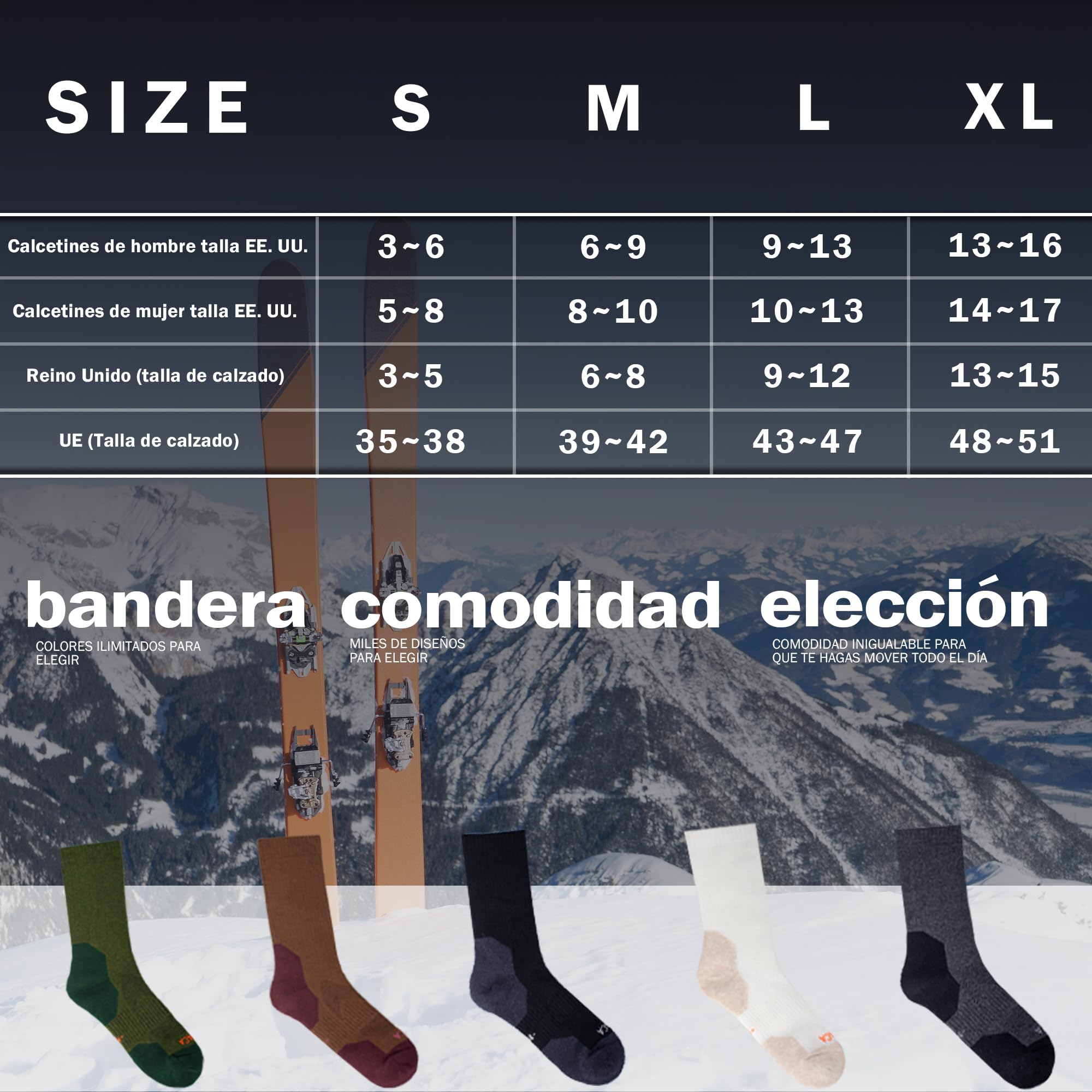 Calcetines Termicos Mujer Hombre Lana di Alpaca Calentitos 2 Pares Gruesos Calcetines Invierno Altos Frio Extremo Nieve Senderismo Running Esquiar Deportes Talla 35-51