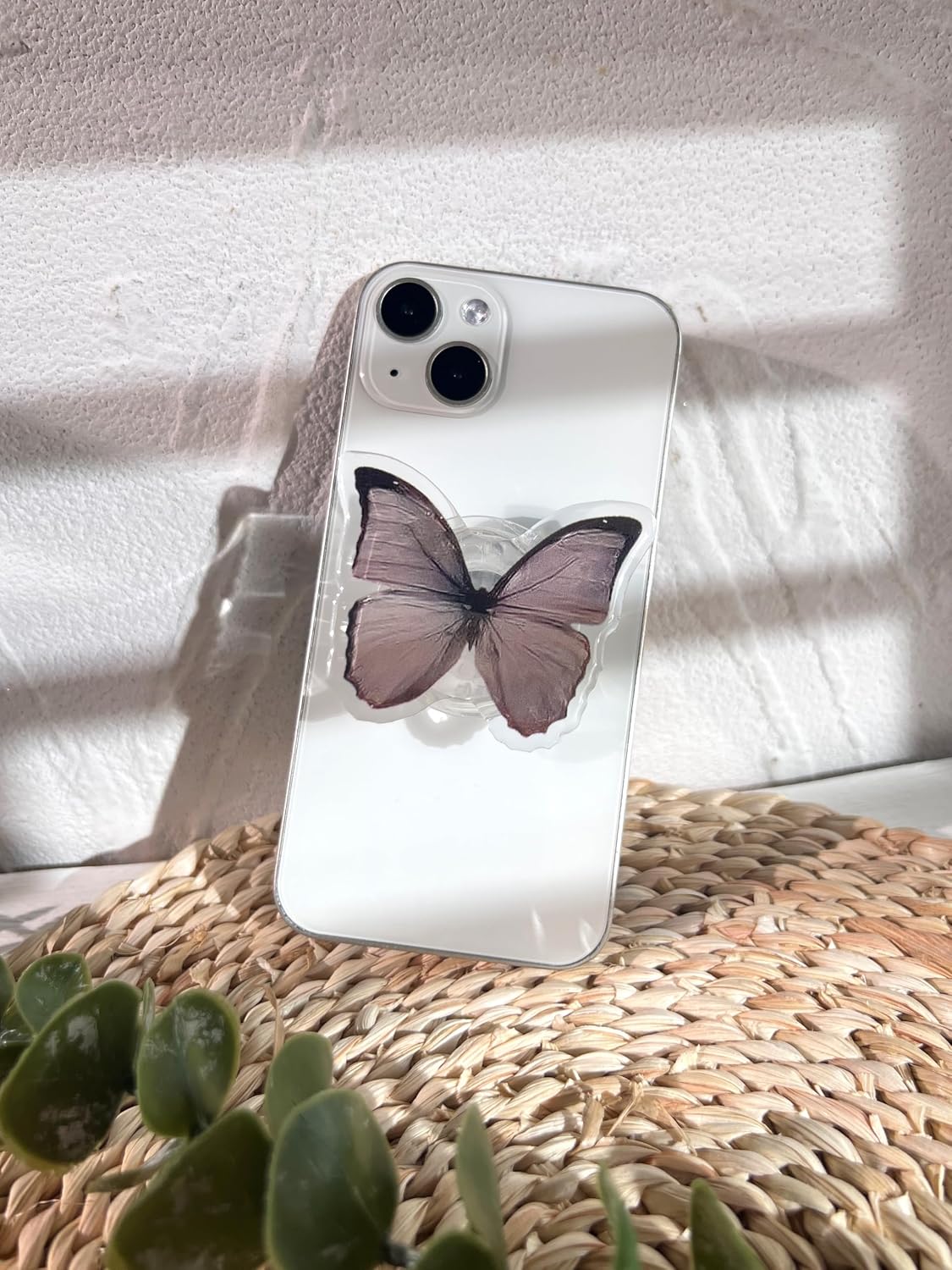 Butterfly Pattern Phone Grip Stand, Cute Butterfly Cell Phone Holder,Multi Functional Collapsible Phone Charms Accessory,Grip Handle for Kindle Smartphone Tablet image 2