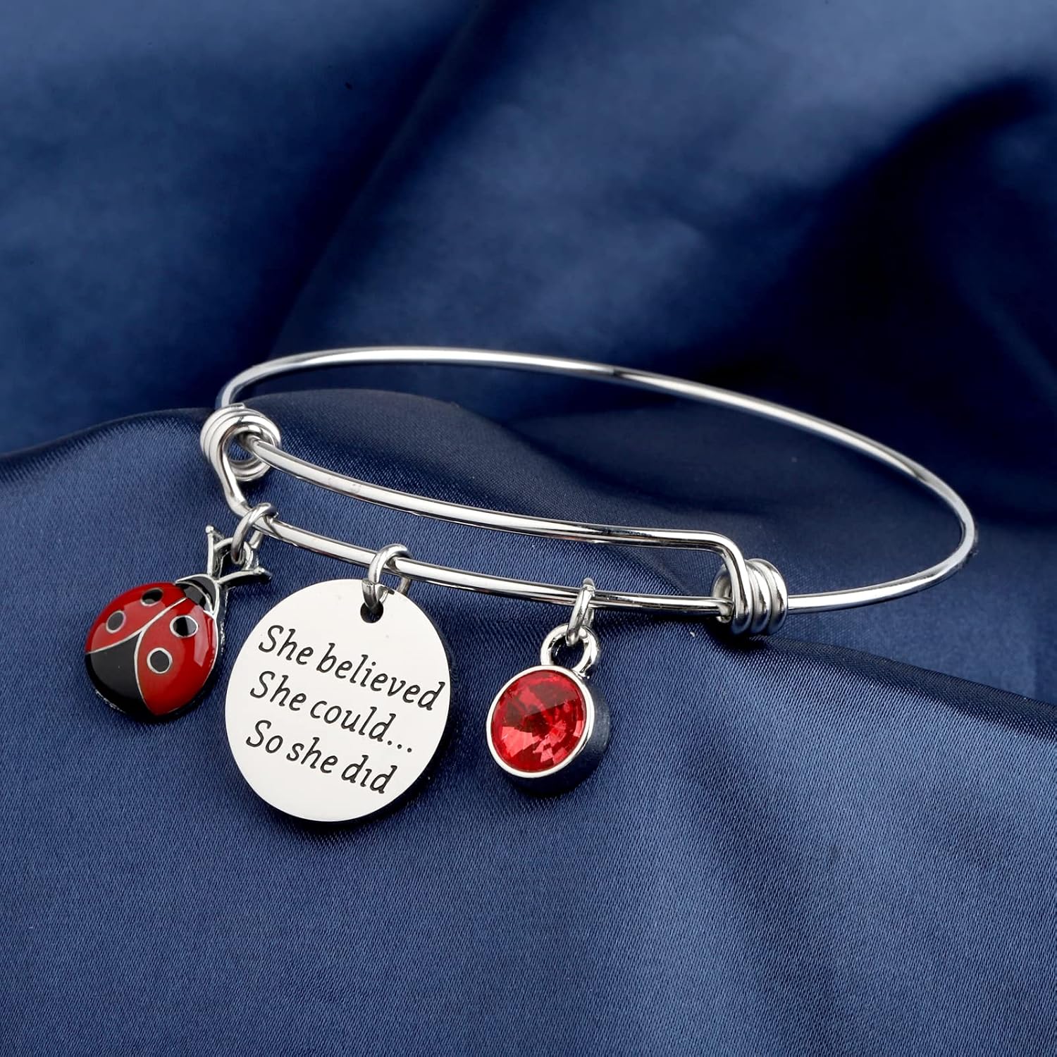 FAADBUK Ladybug Bracelet Ladybug Lover Gift She Believed She Could So She Did Inspiration Gift for Her