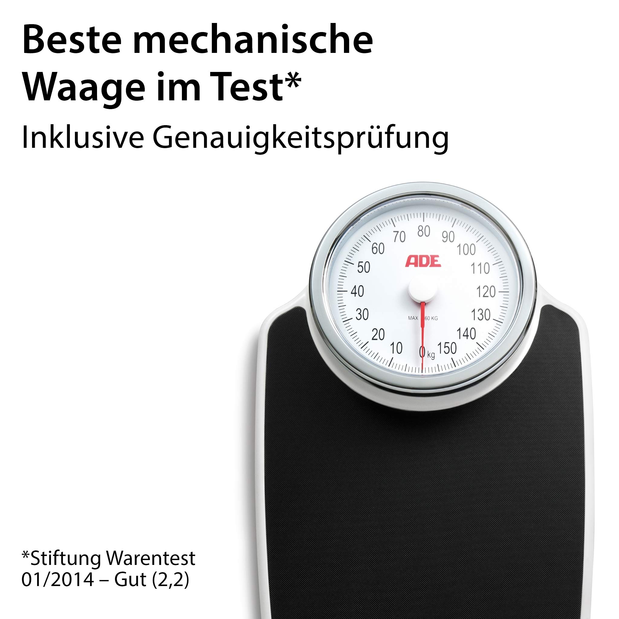 ADE Waga osobowa analogowa XL z dużą antypoślizgową powierzchnią i metalową obudową