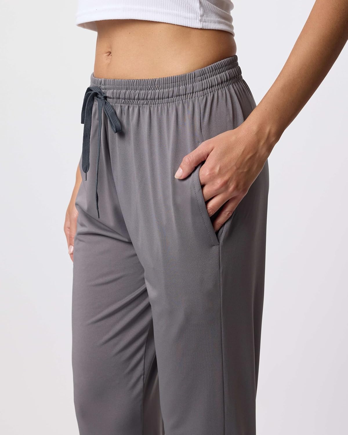 Real Essentials 3 Pack: Womens Dry-Fit Active Athletic Joggers Yoga Lounge Pants - Drawstring (Available in Plus Size) - Image 4