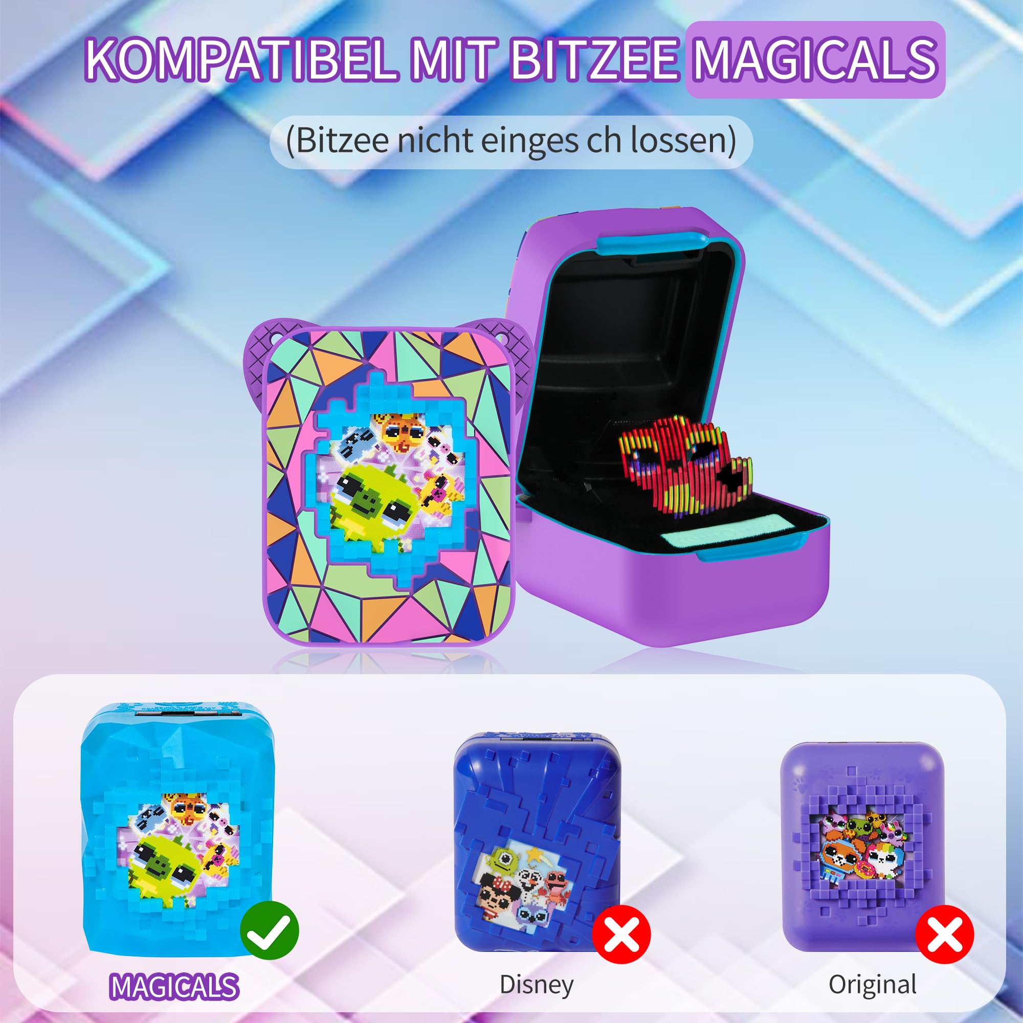Schutzhülle für Bitzee Magicals Digital Pet, MOWYEOK rutschfeste und Kratzfeste Silikon Schutzhülle für Digitale elektronische Haustierhülle von Bitzee Magicals, Mit Lanyard (Lila)