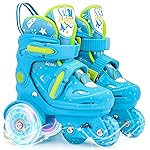 Adjustable Roller Skates for Girls & Boys with Light Up Wheels (Ages 3-9) - Roller Skates with Illuminating Wheels