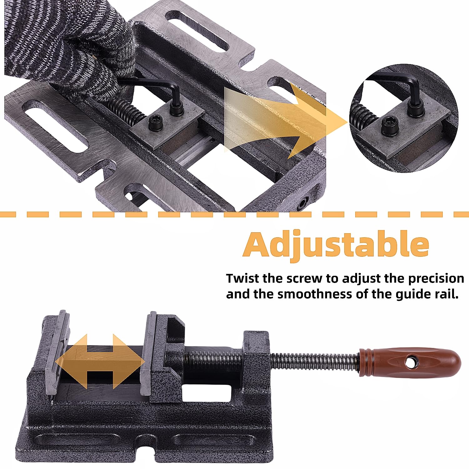 Drill Vice 110mm Machine Vice for Workbench with Soft Vice Guard Jaws, Black - Image 3