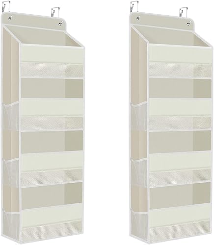 Paquete de 2 Organizadores Sobre la Puerta, Organizador de Almacenamiento Colgante con Ventana Transparente, 40 lb Ultra Resistente Organizador de