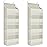 SpaceHacks 2 Pack Over The Door Organizer, Hanging Storage Organizer with Clear Window, 40lb Ultra Sturdy Large Capacity Room Organizer for Pantry Laundry Bathroom Nursery Closet (Beige)