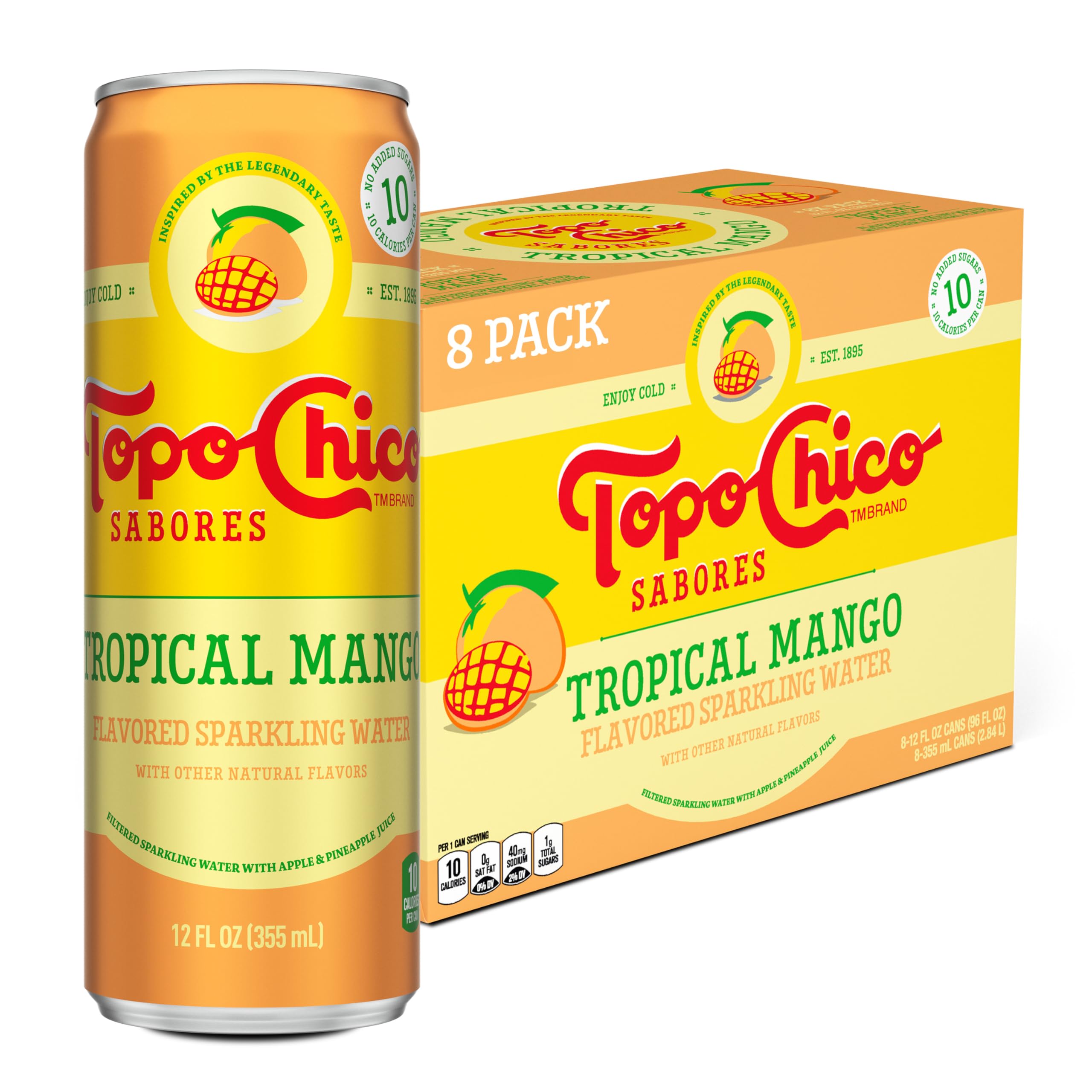 Amazon.com: Topo Chico Sabores Tropical Mango 12oz 8pk