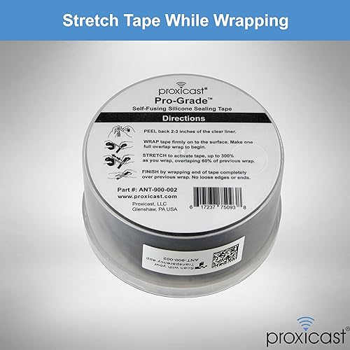 Miniatura 7 de Proxicast Cinta de sellado de goma de silicona autofundible extra fuerte de 30 mil resistente a la intemperie para antenas al aire libre cables