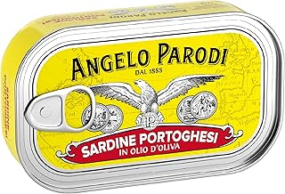 Angelo Parodi Portuguese Sardines in Pure Olive Oil | 10 Pack | Imported From Italy | Wild Caught and Hand Selected | Premium All Natural | Gourmet Fish in 4.23 oz Can (120 Gram)