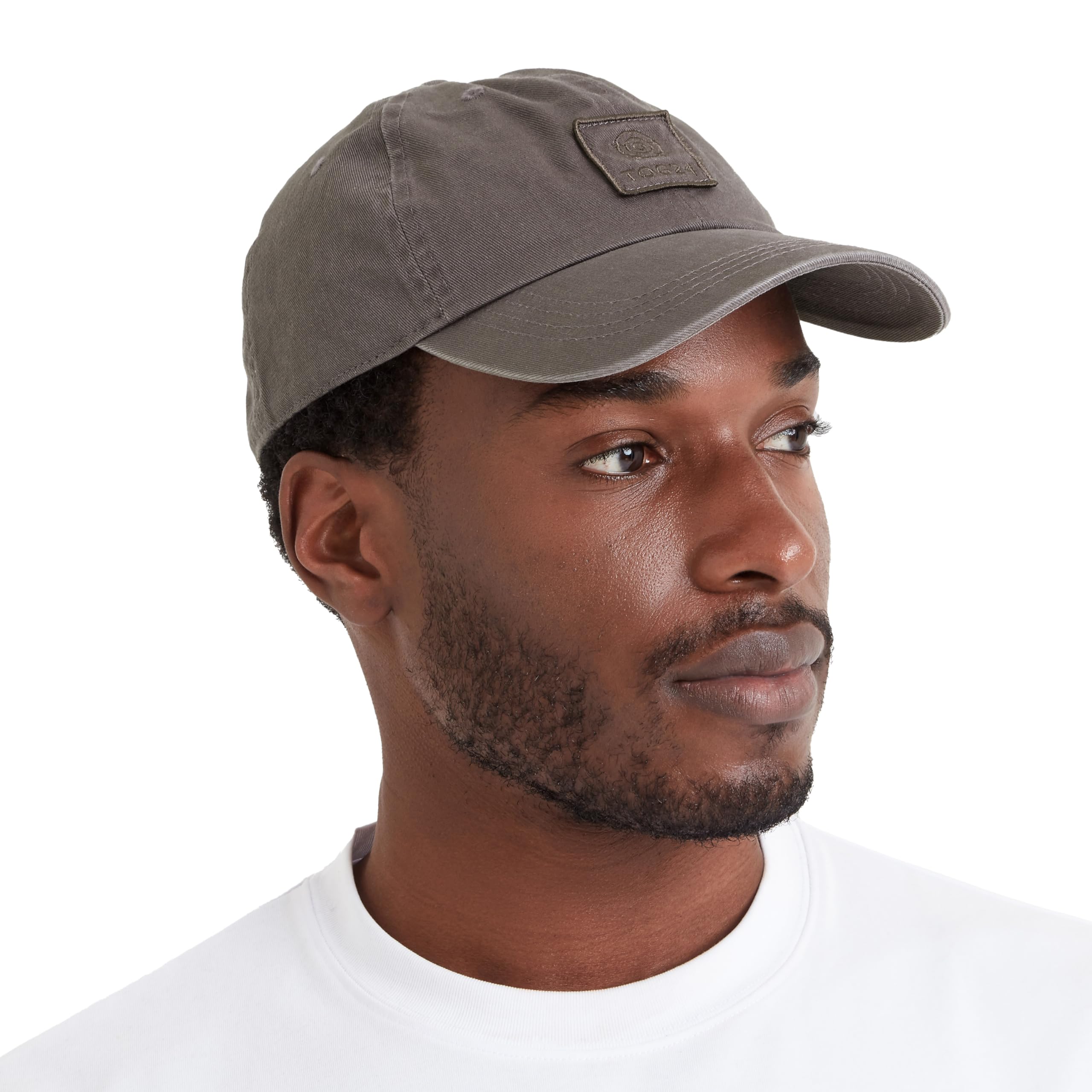 TOG24 Unisex Johan Cotton Baseball Cap, Lightly Washed Look with Adjustable Strap Logo Steel Grey