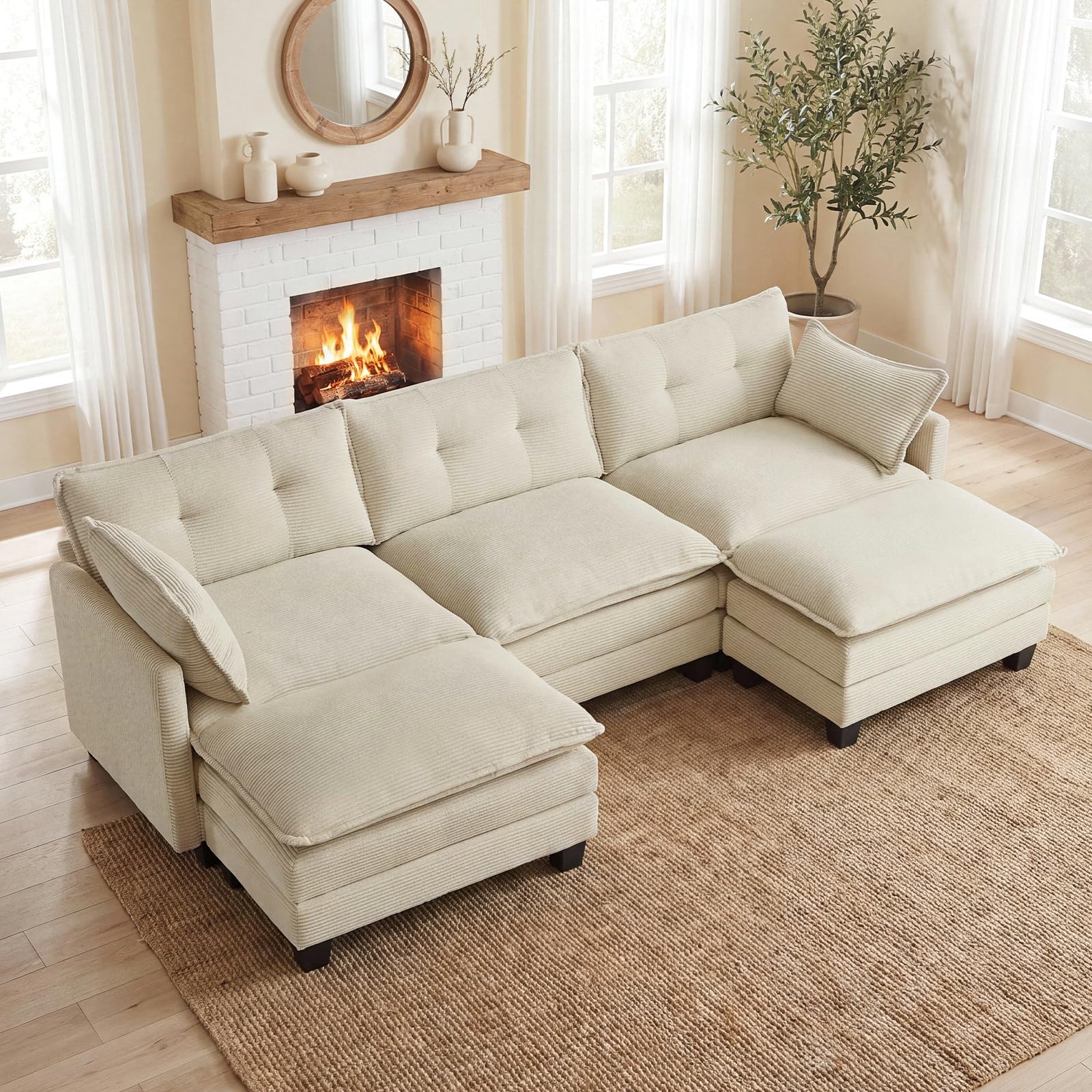 Amsleekey U Shaped Modular Sectional Sofa