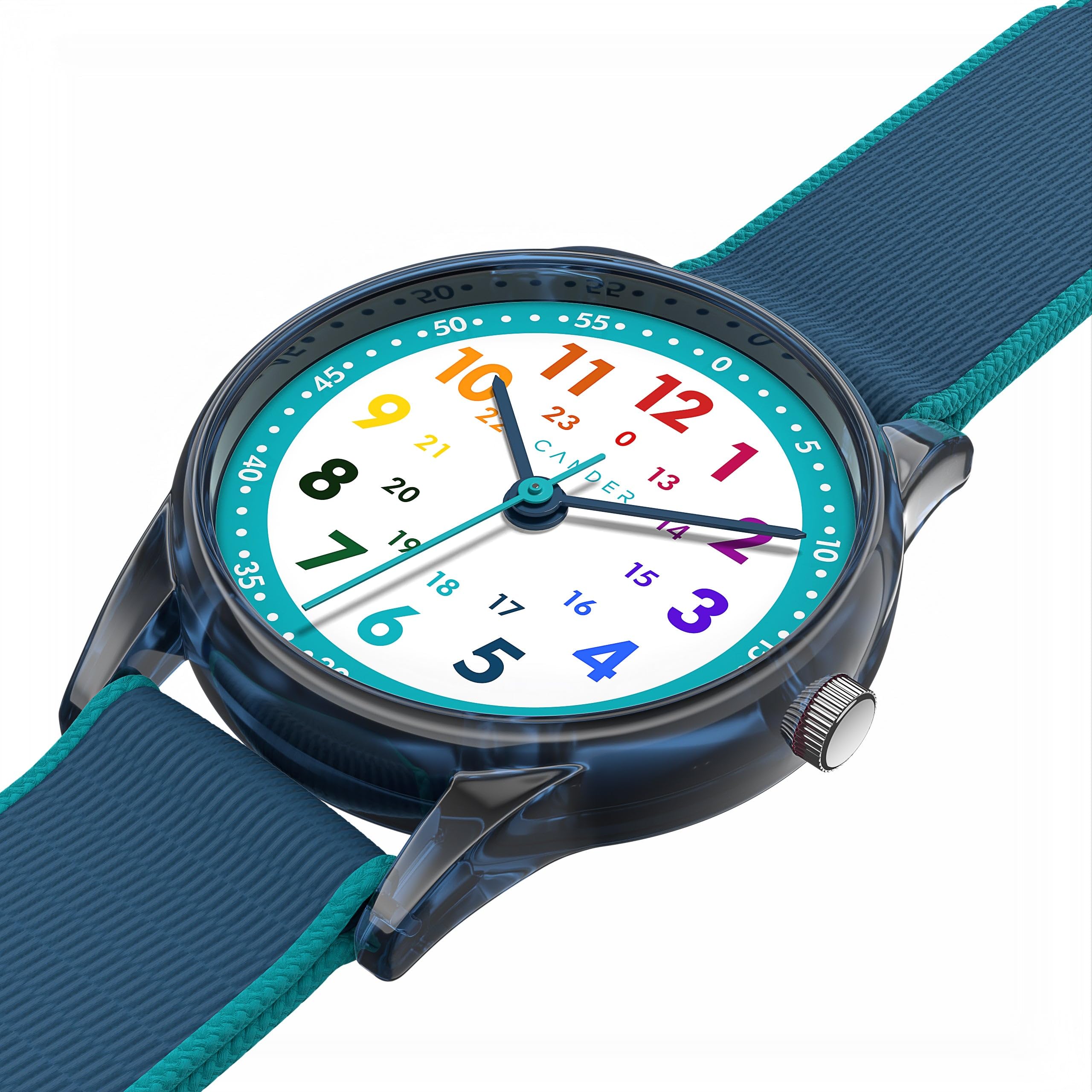 Cander Berlin MNA 0130 K - Reloj de pulsera infantil con velcro, resistente al agua, 3 ATM, analógico, color azul