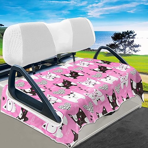 Miniatura 18 de YOKYHOM Fundas de asiento de carrito de golf, manta de toalla de asiento de carrito de golf de estilo clásico que mantiene el asiento cómodo