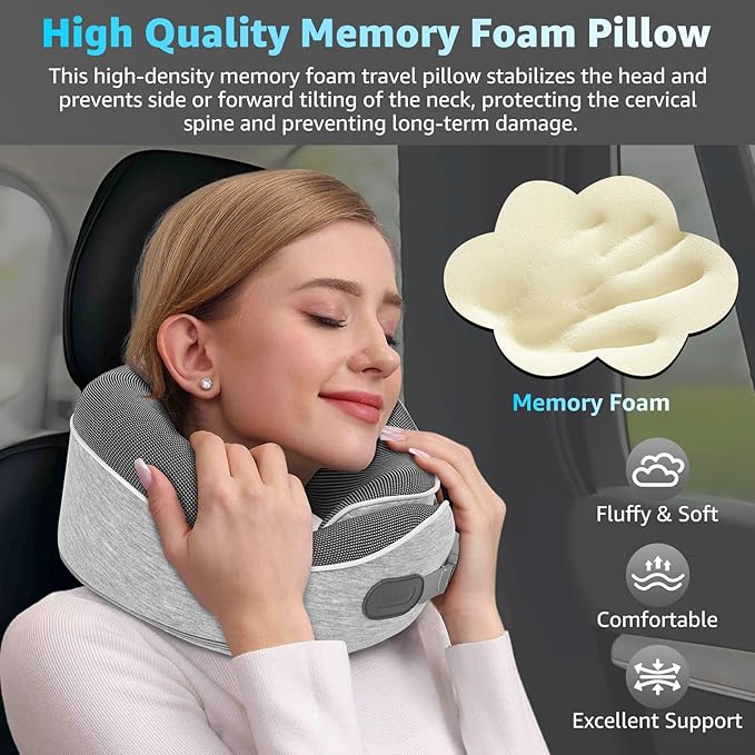 Almohada de Viaje Espuma Viscoelástica Sostén 360° miniatura 6