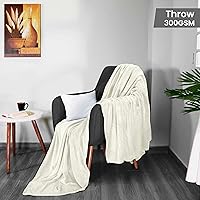 Vista 2 de Utopia Bedding Fleece Blanket Throw Size Ivory 300GSM Luxury Anti-Static Fuzzy Soft Microfiber Blanket for Couch, Sofa and Bed (50x60 Inch)