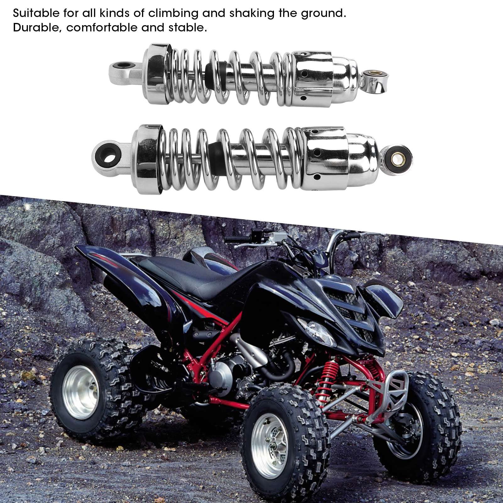 Amortyzator tylny motocykla 2 szt. Amortyzator zawieszenia o wysokiej wydajności ze stopu aluminium do rowerów terenowych Motocykle Trwały Wygodny Stabilny Odporny na wstrząsy