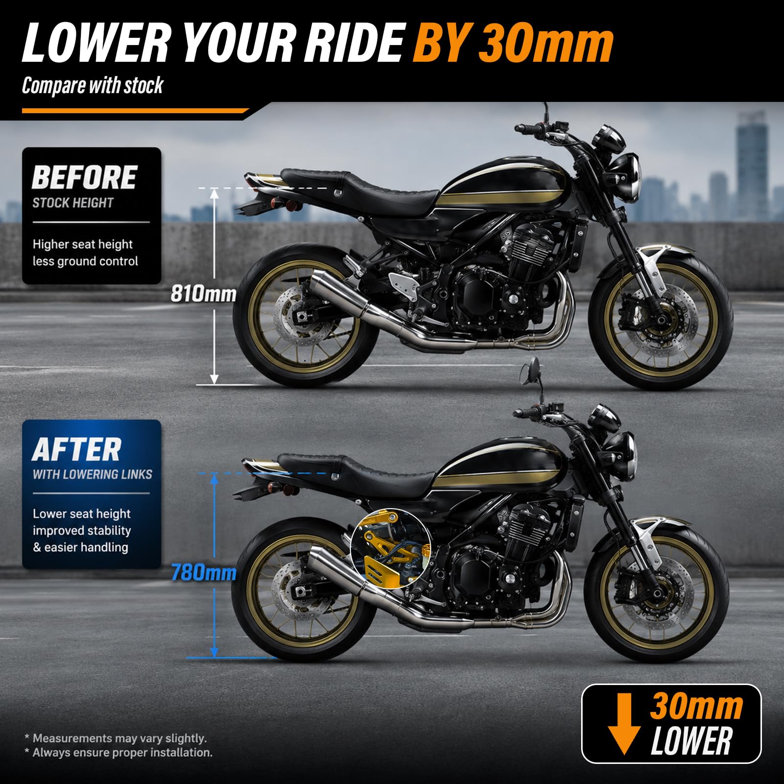 Szpula wahacza niskie 30 mm do K&awa&saki Z900RS Z900 Z1000 2017-2026