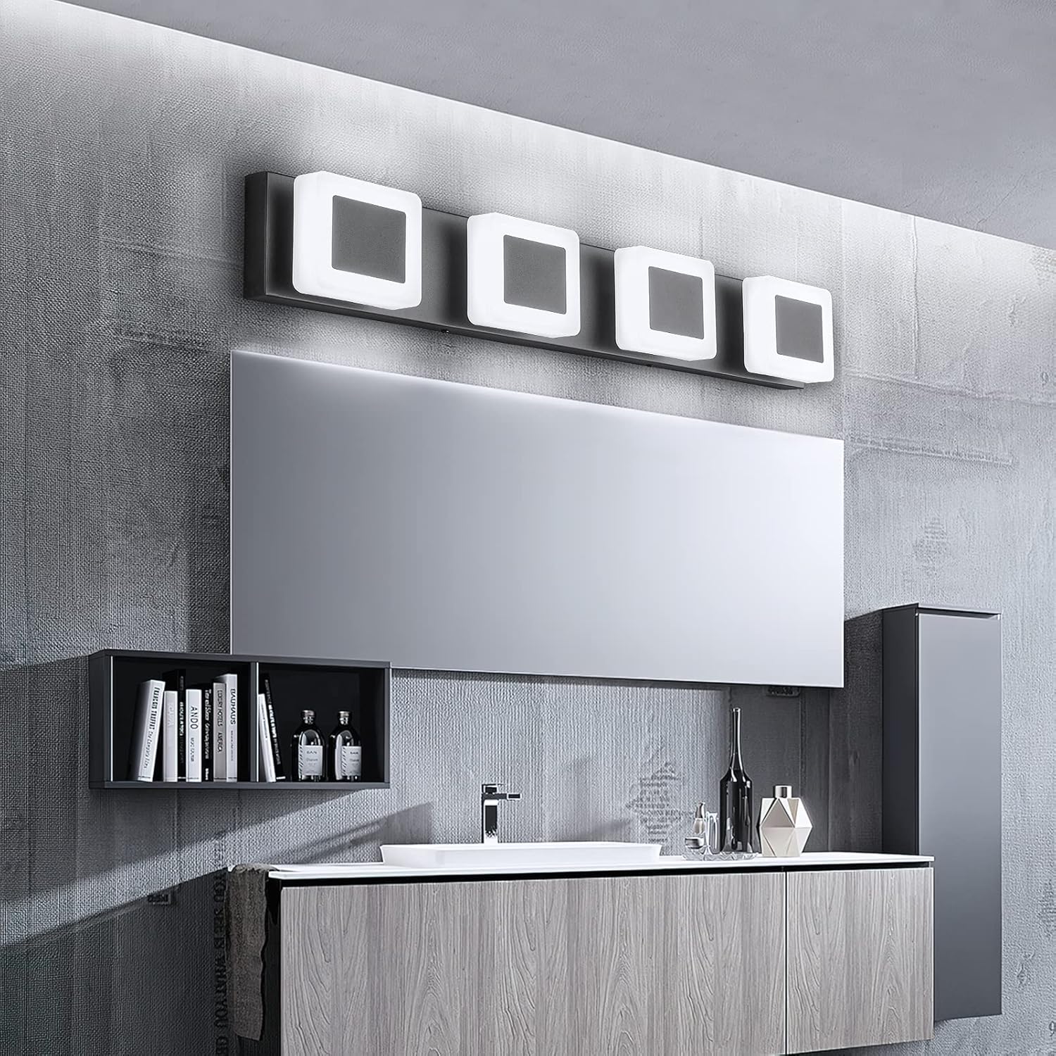 Luces Led modernas para espejo de Baño, Accesorio de iluminación  Negro/Blanco