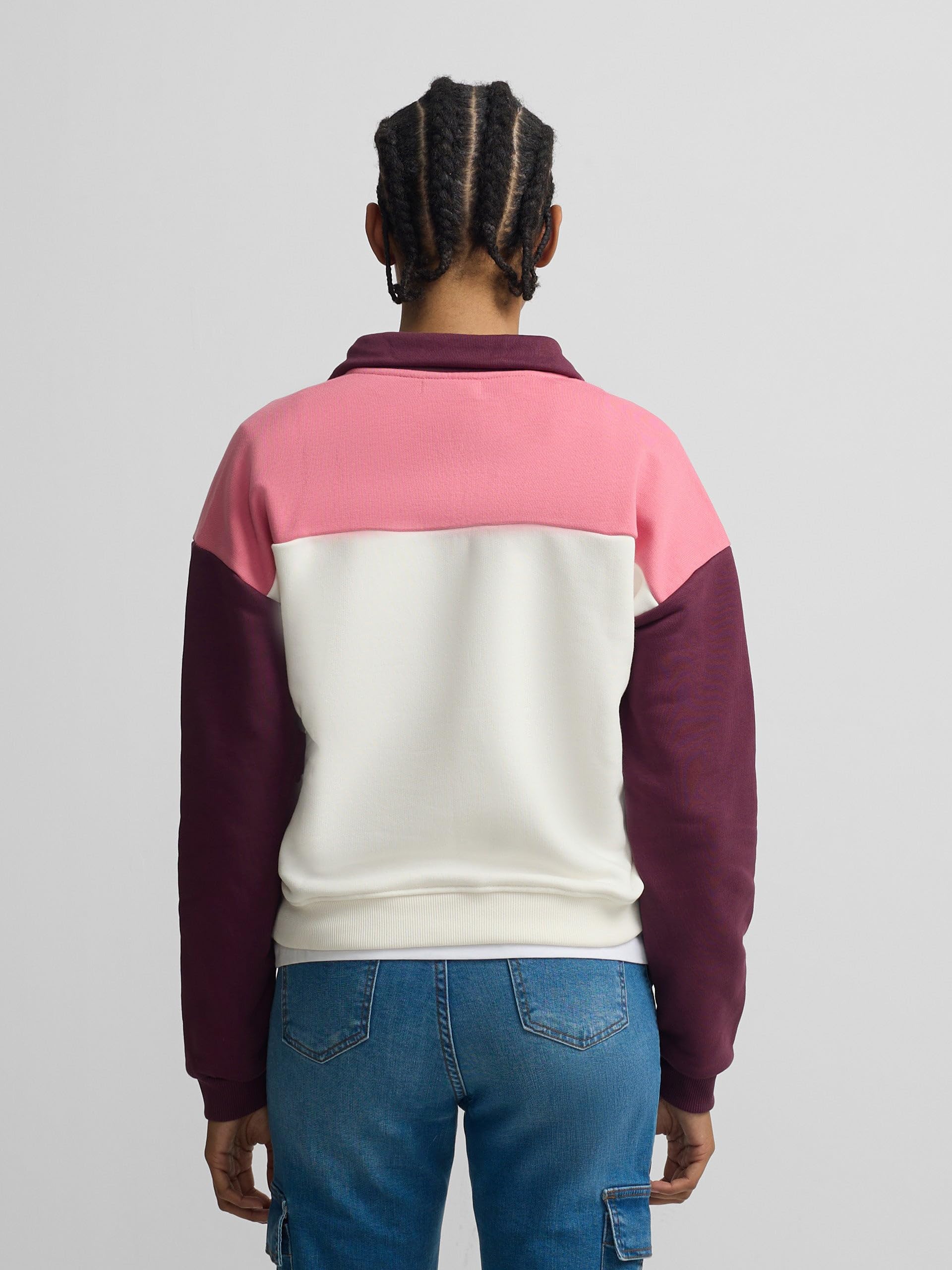 SILBON Sudadera Woman Cuello Botones para Mujer
