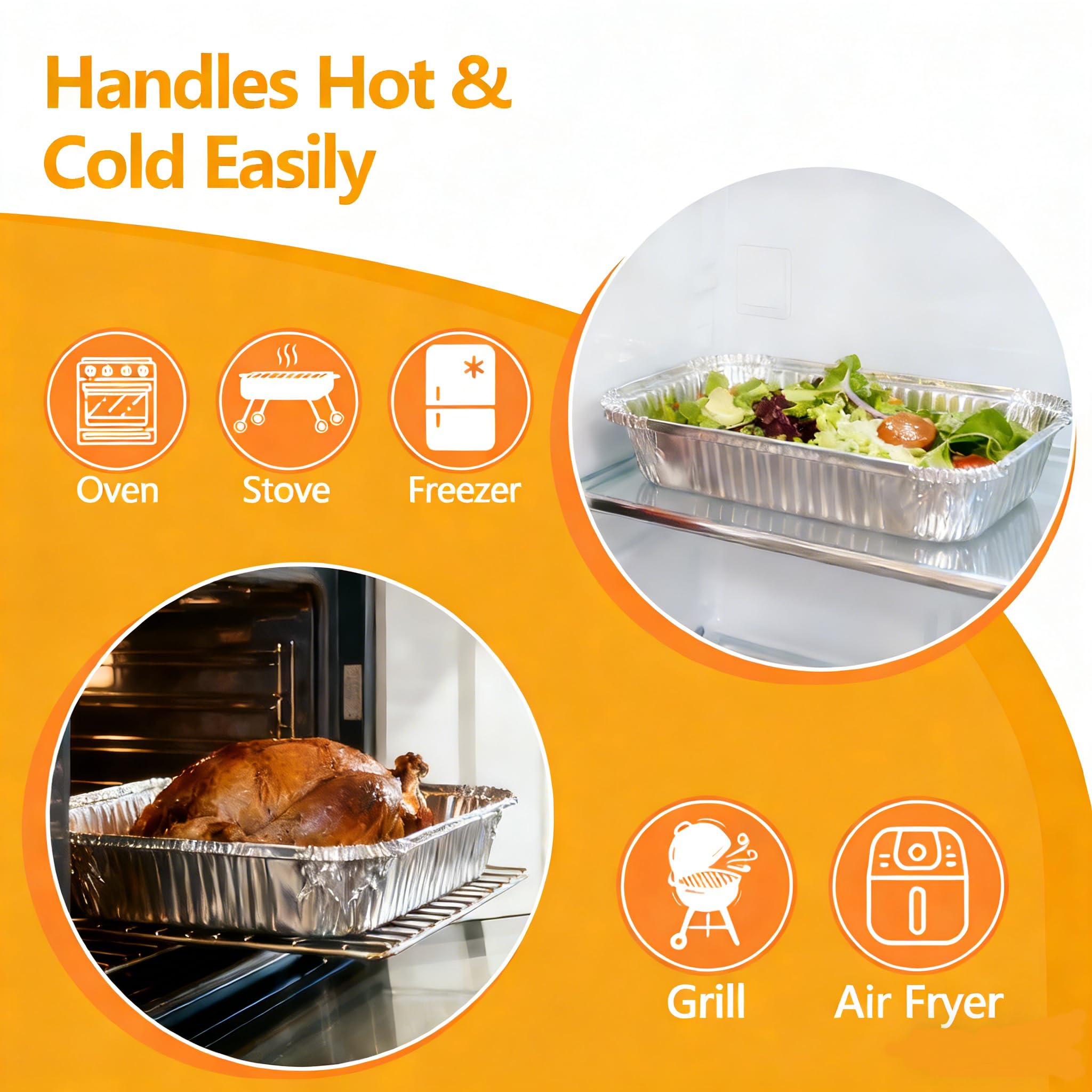 Thick Aluminum Foil Pans - 10 Pack -4