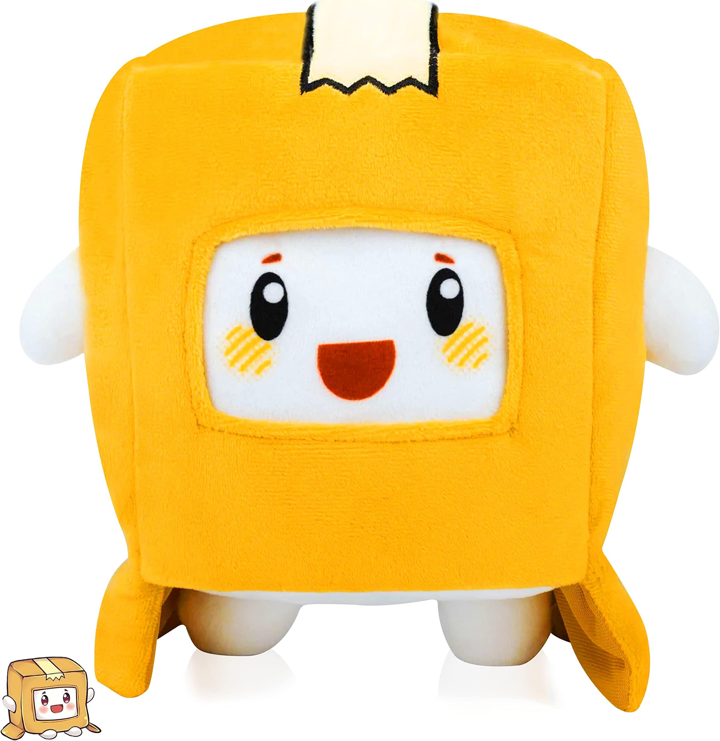 Lankybox Plushies with Detachable Head Mask, Foxy Boxy & Rocky Toy are gifts for Girls, Boys, Kids, Friends, Collect the LankyBox Merch (Boxy)