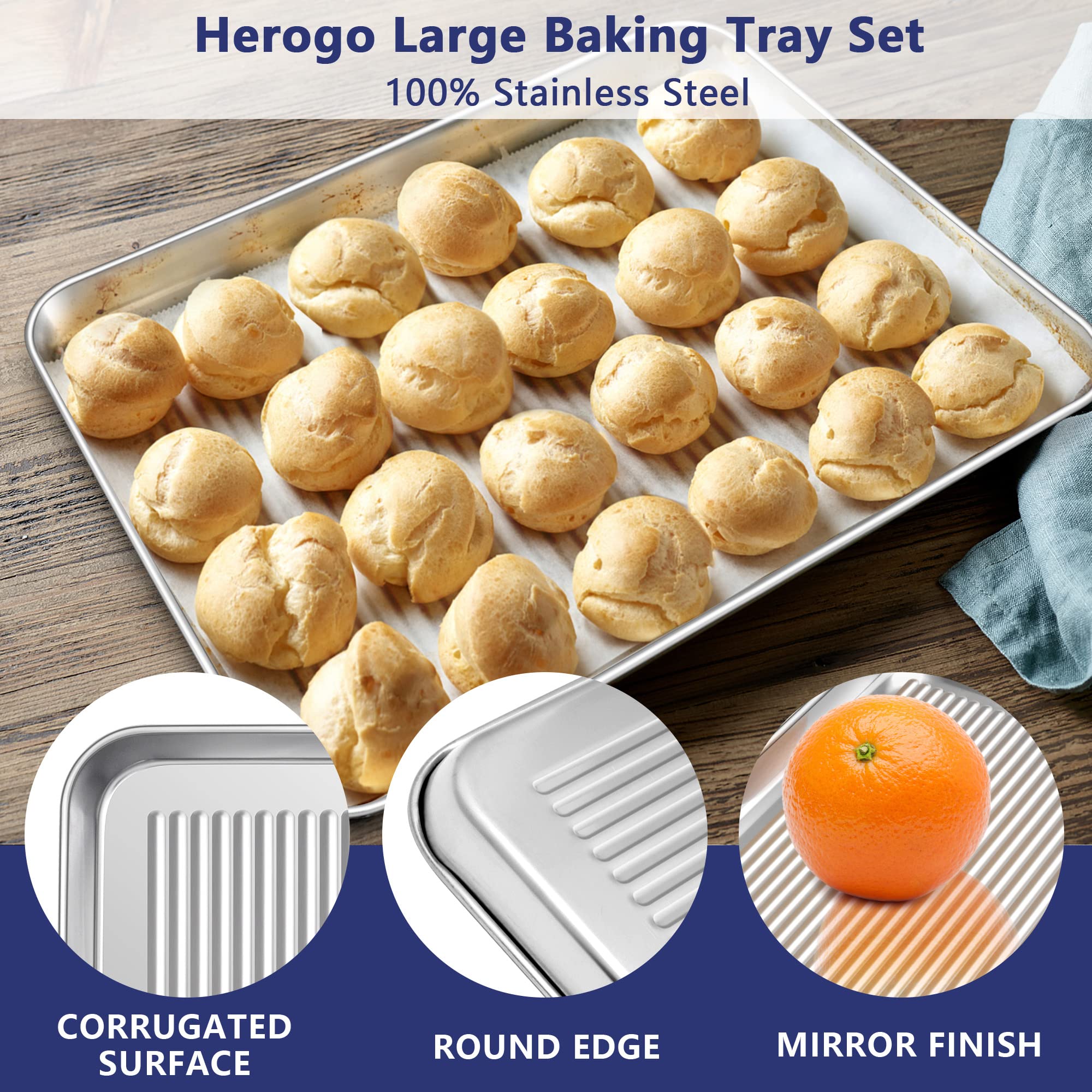 Herogo - 2 Bombes De Cuisson Rectangulaires Inox - Pour Barbecue Et Grill - 33.8x24.8cm