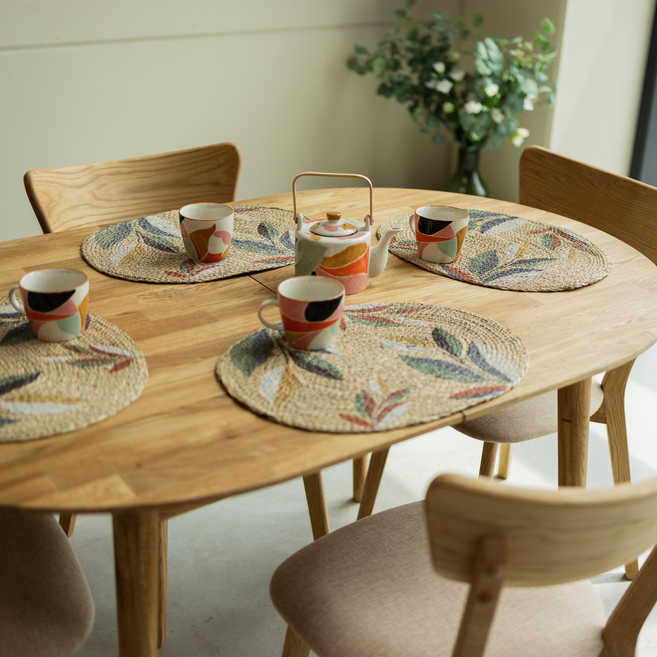 Esstisch Scandi 2 (oval, ausziehbar) • Ideal als großer Konferenztisch • Holztisch aus Massivholz (Eiche) • Eiche Natur • Tisch (140-175 x 90 x 75 cm)