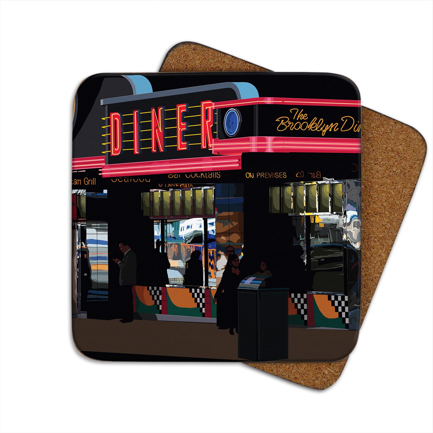New York Brooklyn Diner Coaster by Leslie Gerry