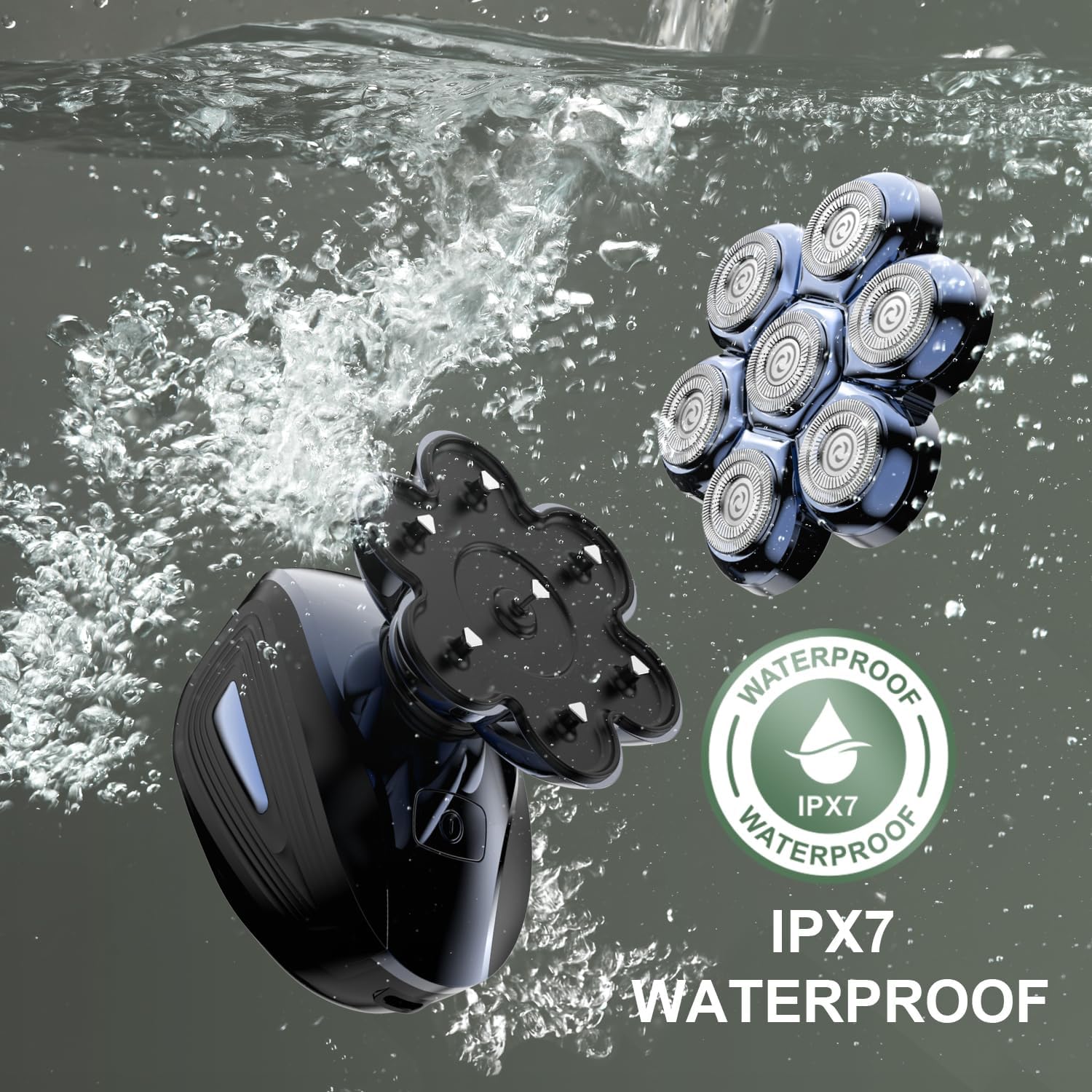 Head Shavers for Bald Men: Upgraded Detachable Head Shaver - IPX7 Waterproof Wet or Dry Electric Razor for Men - 7D LED Display Rechargeable Shaving Grooming Kit with Type-C Charge - Image 6