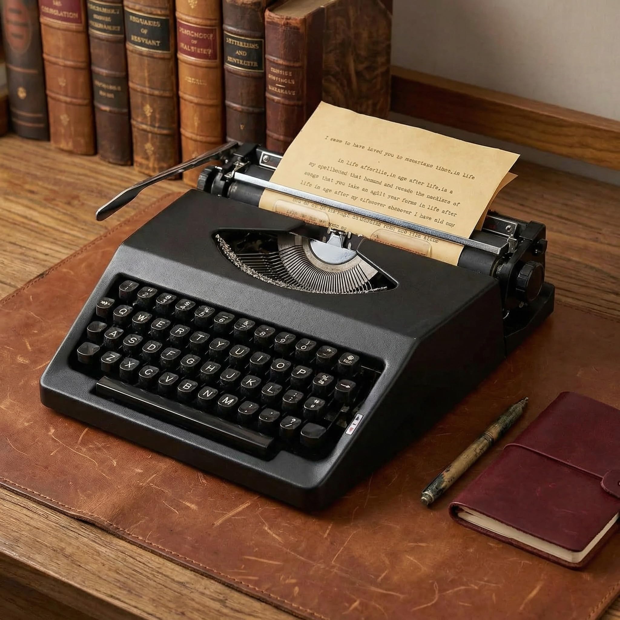 Macchina da scrivere manuale, macchina portatile classica per casa e ufficio, ideale per scrivere lettere e appunti, include nastro, decorazione retrò