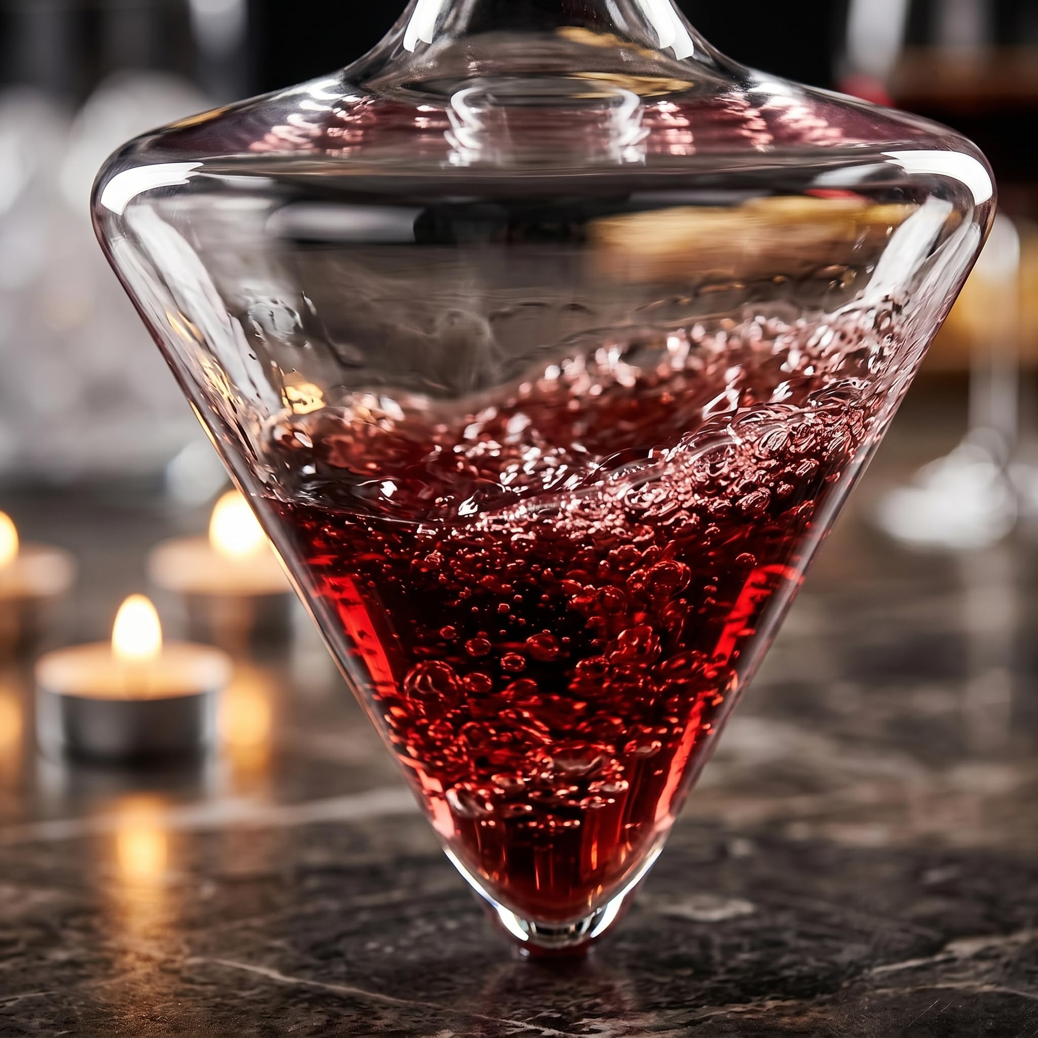 Cywinfow Décanteur à vin avec seau à glace - Verre borosilicate 3.3 1000 ml - Résistant au froid et à la chaleur (-10 °C à +175 °C) - Avec aérateur de vin pour un développement optimisé des
