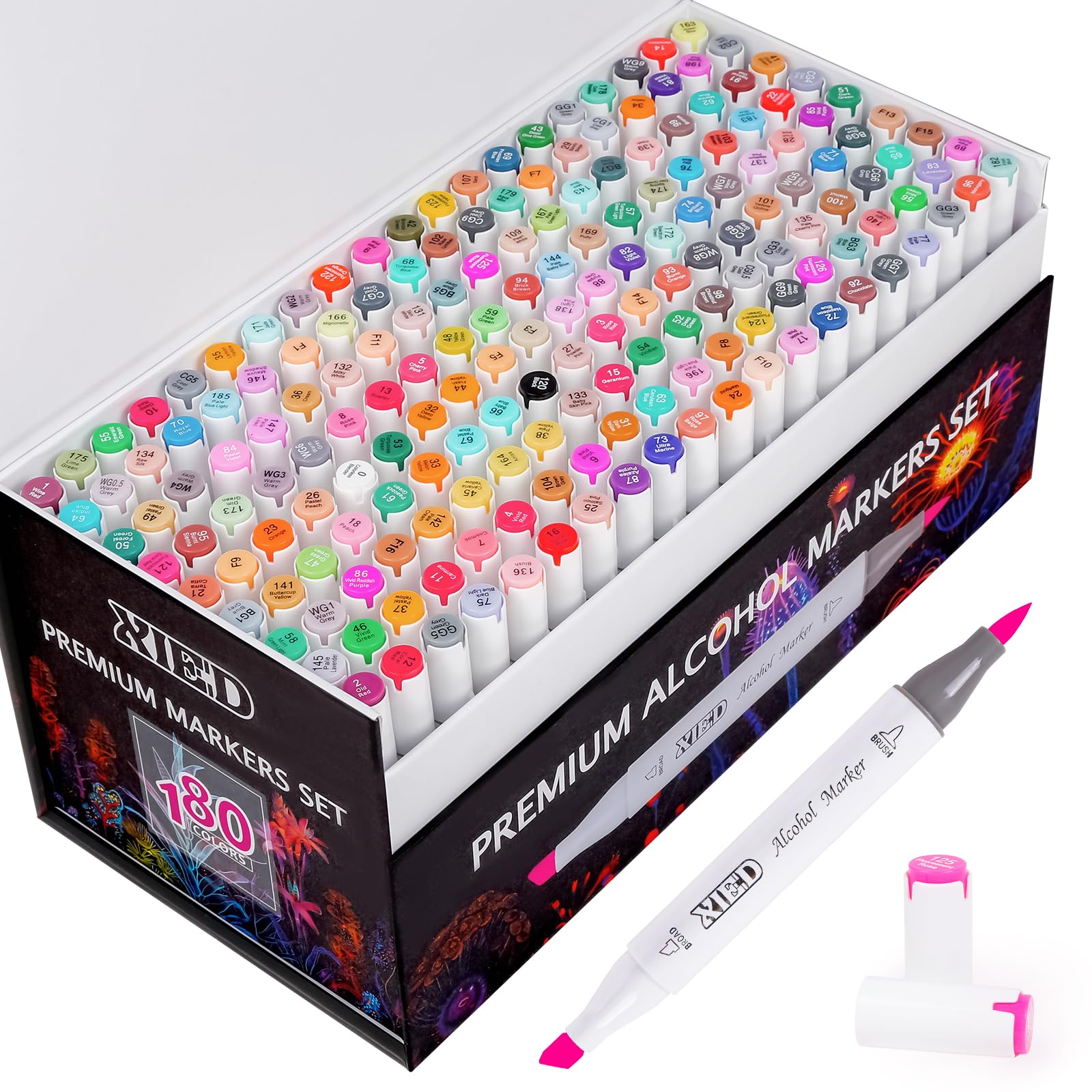 Amazon.com: XIEED 180 Colors Alcohol Markers, Dual Tip Markers Set