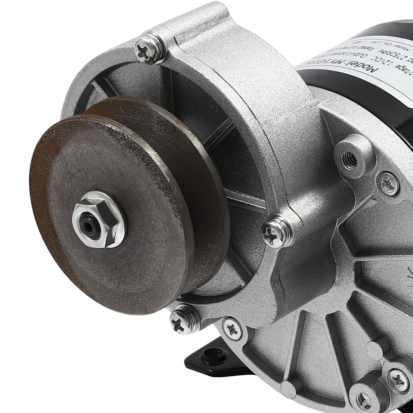 Moteur électrique de 250 W avec réducteur - Moteur électrique puissant avec poulie - Vitesse de rotation : 300 tr/min - Pour scooters, machines de sciage, etc.