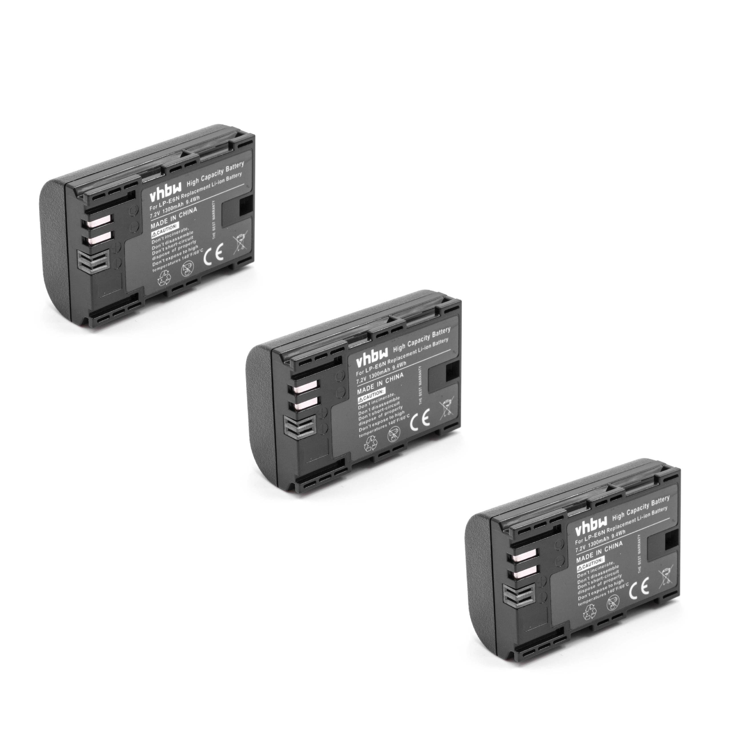3x Battery replaces Canon LP-E5, LC-E5 - 900mAh, 7.4V, Li-Ion