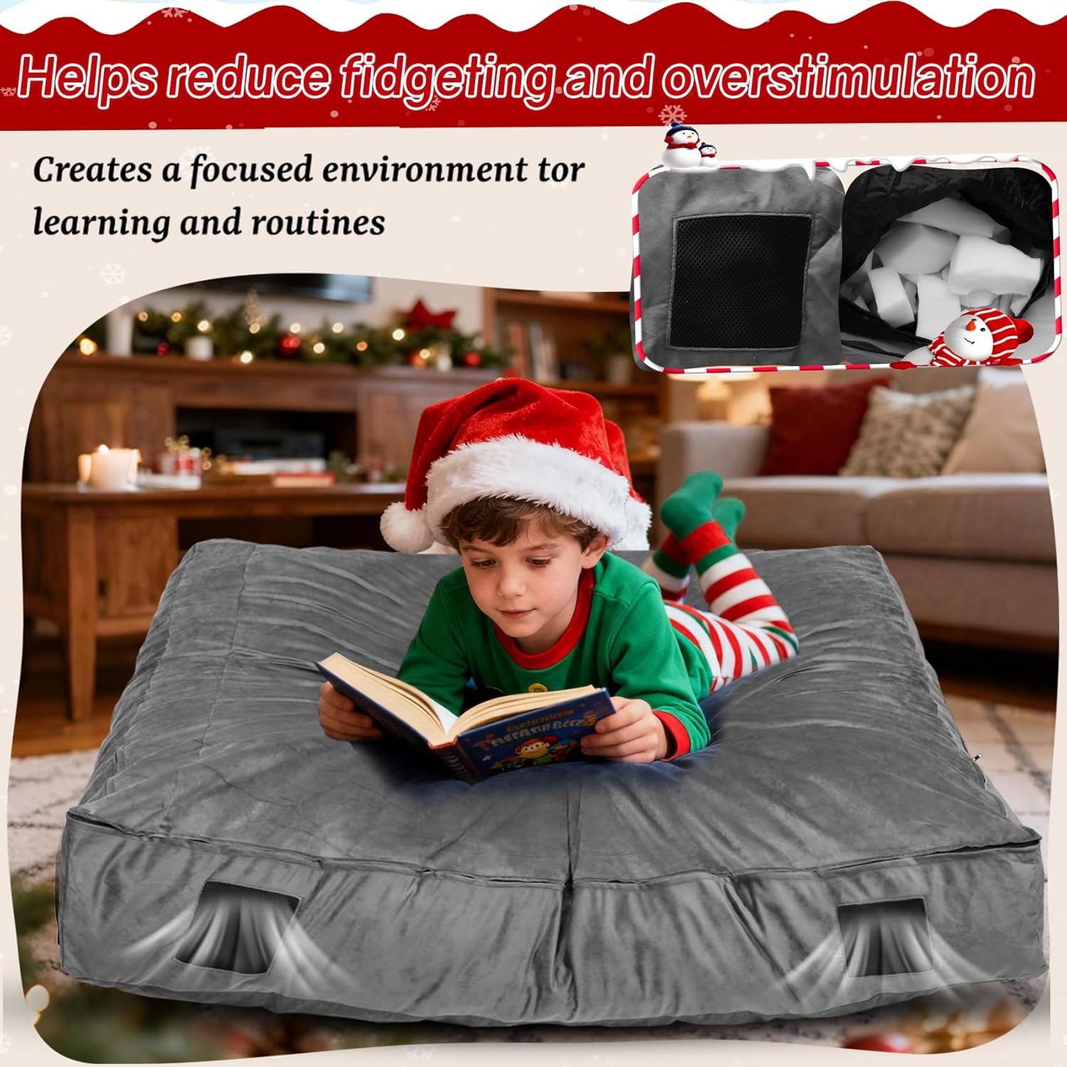 WOUDY Crash Mats for Kids Sensory, Sensory Pads for Autistic Children,Soft Foam Landing Zone, Soft, High-Density Foam Landing Zone Provides Safe Sensory, with Washable Cover