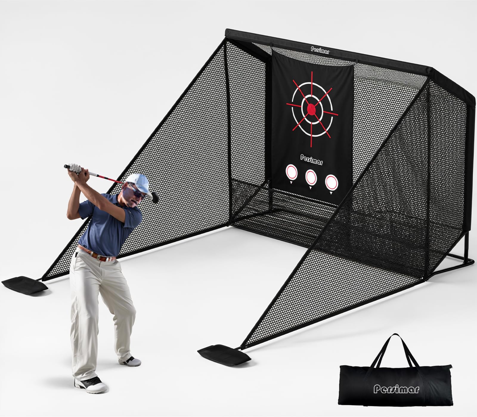 Golf Net for Hitting Practice Driving Real Ball,10x7ft Heavy Steel Frame.